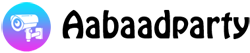 Aabaadparty logo, circular with gradient colors